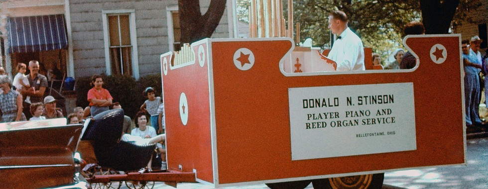 Don Stinson playing one of his custom organs on a float in the 1962. Brenda Stinson photo