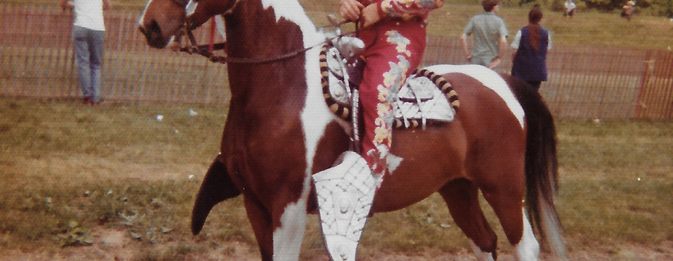 John Dixon riding one of his many show horses
