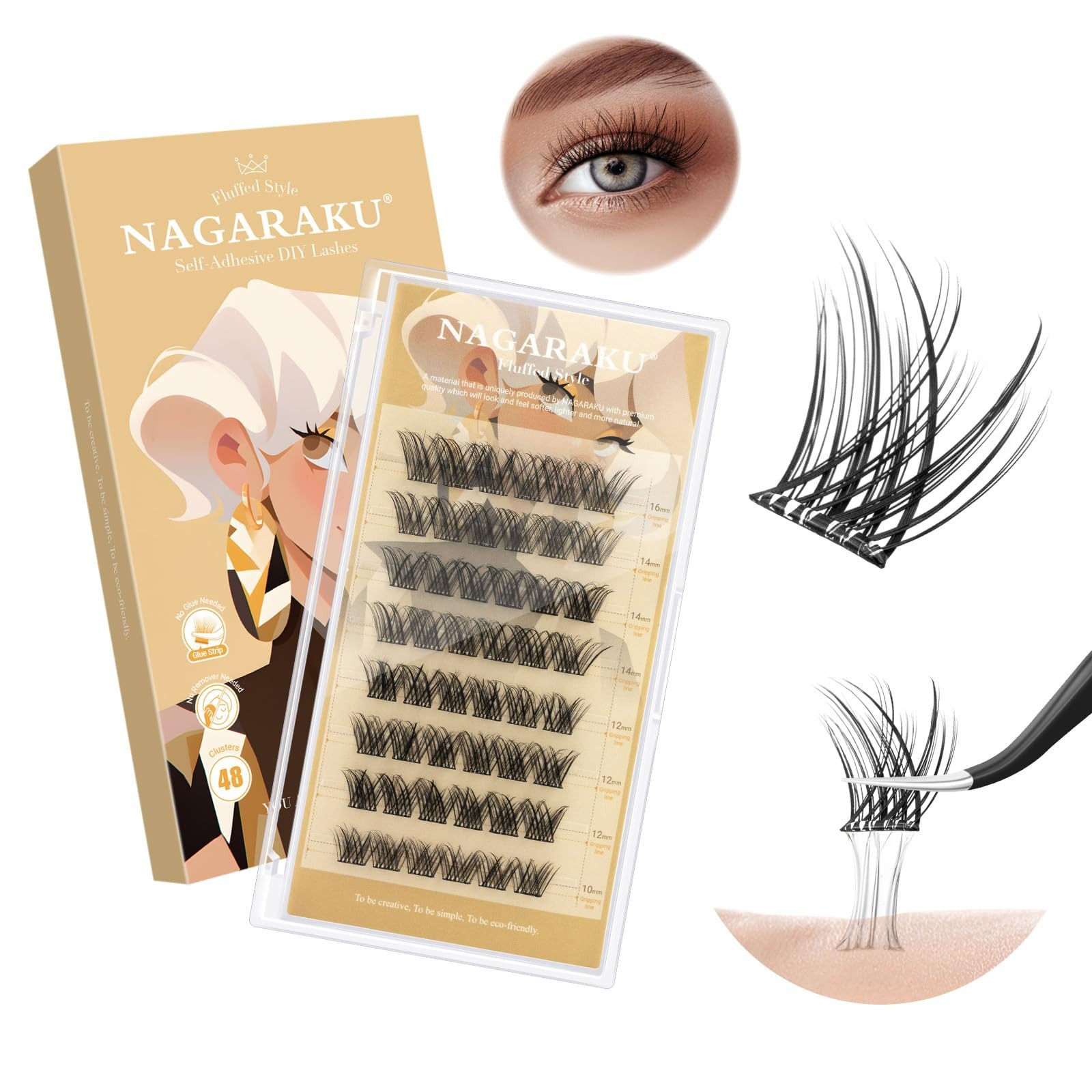 PESTAÑA NAGARAKU SELF-ADHESIVE DIY LASHES (FLUFFED STYLE) #03