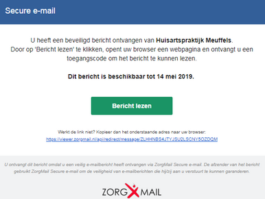 Gebruik van ZorgMail Secure email