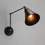 Thumbnail: Industrial Retro Double Swing Arm 1-Light Wall Sconce in Black & Brass