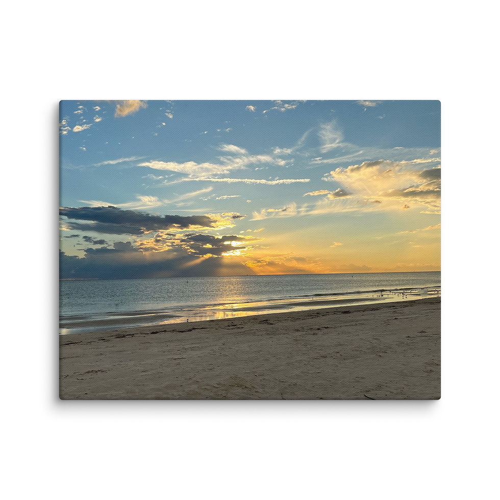 Thumbnail: Sunset Over the Beach - Canvas Print