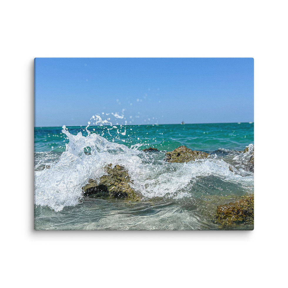 Thumbnail: Natural Coastline with Waves - Canvas Print