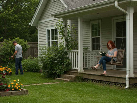 A husband and wife living separately under one roof
