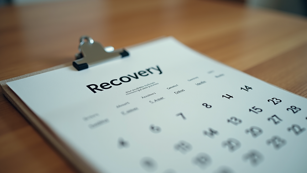 Eye-level view of a calendar page with a hopeful message about recovery
