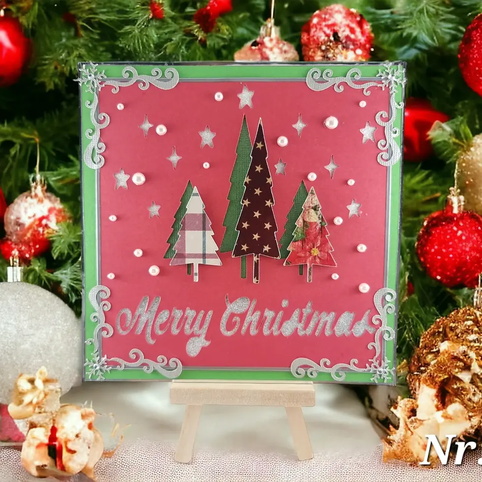 Miniatyrbild: Kopia av Julkort i vintag/scrapbooking still "Merry Christmas"