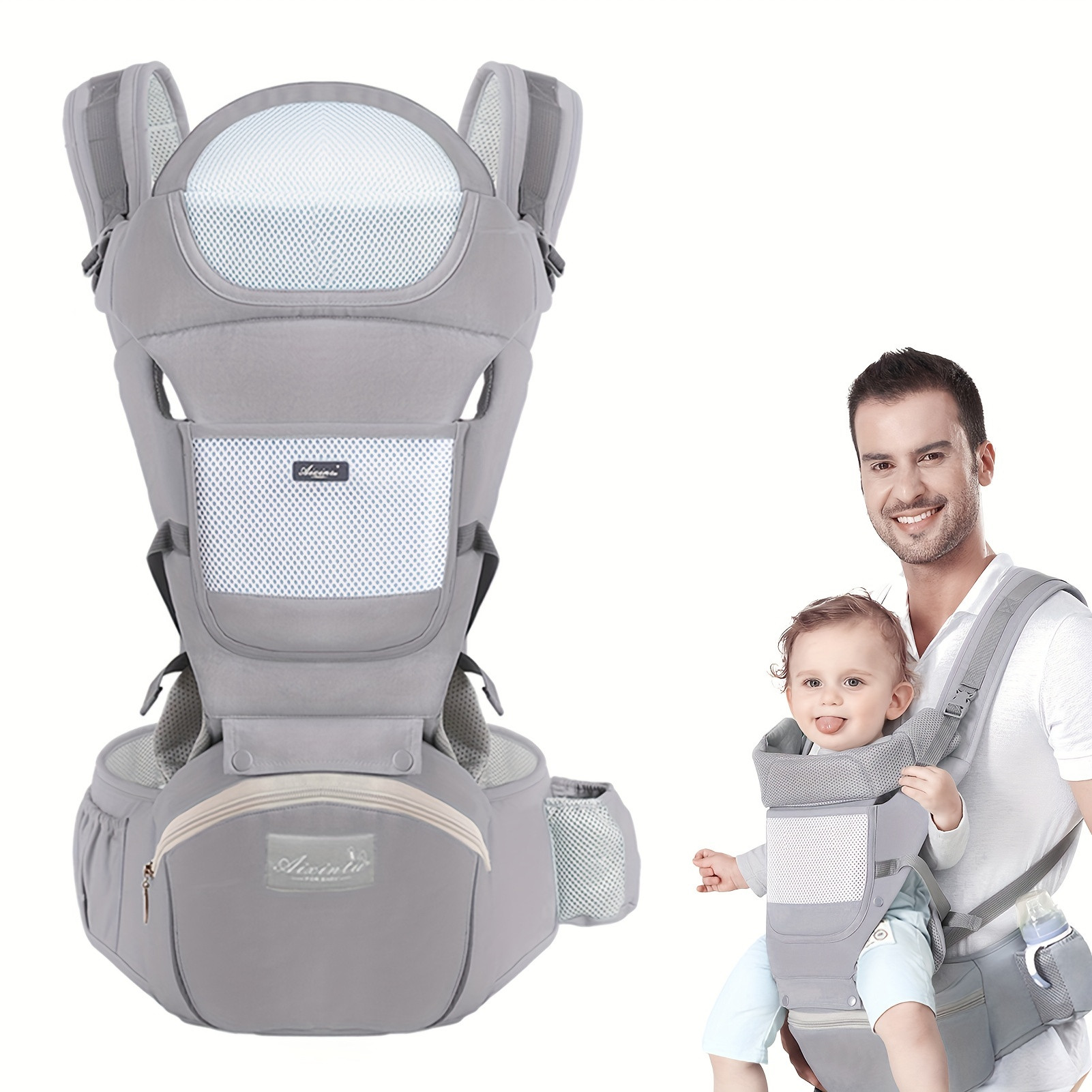 Baby Carrier Infant Multifunctional Waist Stool Newborn To Toddler Before and Af