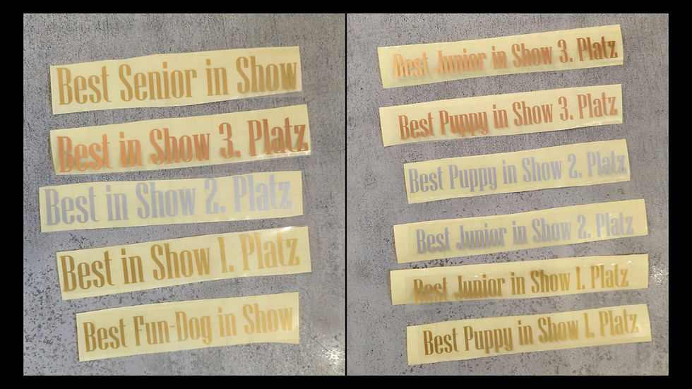 Sticker mit Wunschtext zum Aufbügeln DIY Hapily Hund Flexfolie Transferdruck