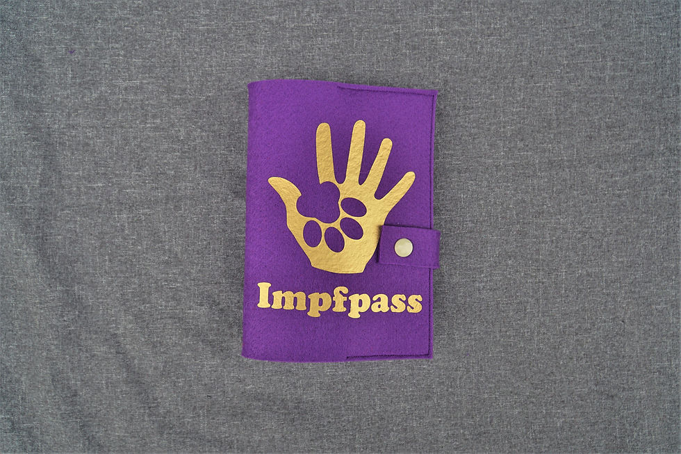 bedrucke Hülle Hund Impfpass Impfpasshülle EU Heimtierausweis Wunschtext