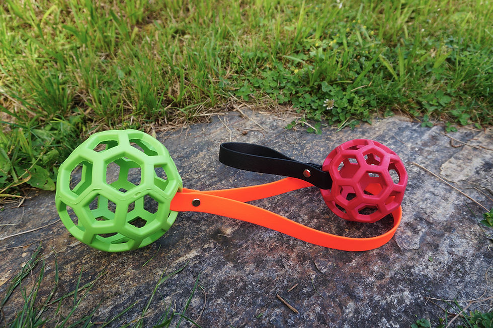 Nachrüstschlaufe robuster Hundeball mit Zerrschlaufe Hundespielzeug