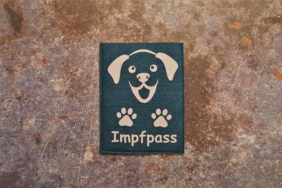 bedrucke Hülle Hund Impfpass Impfpasshülle EU Heimtierausweis Wunschtext