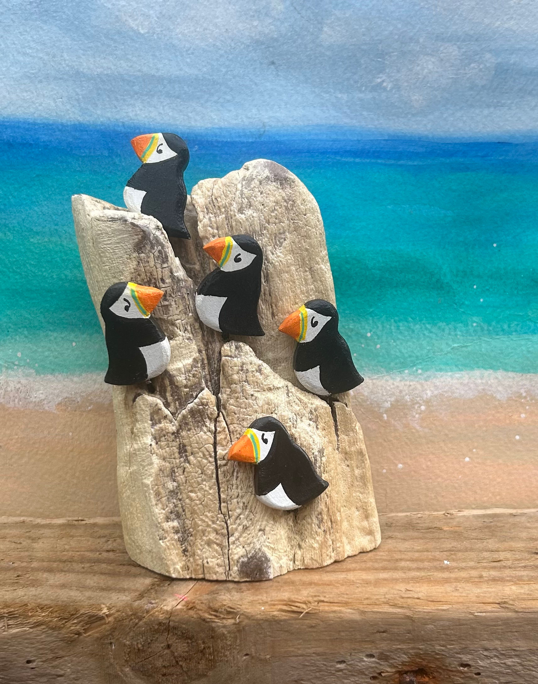 Coastal Cliff Puffins