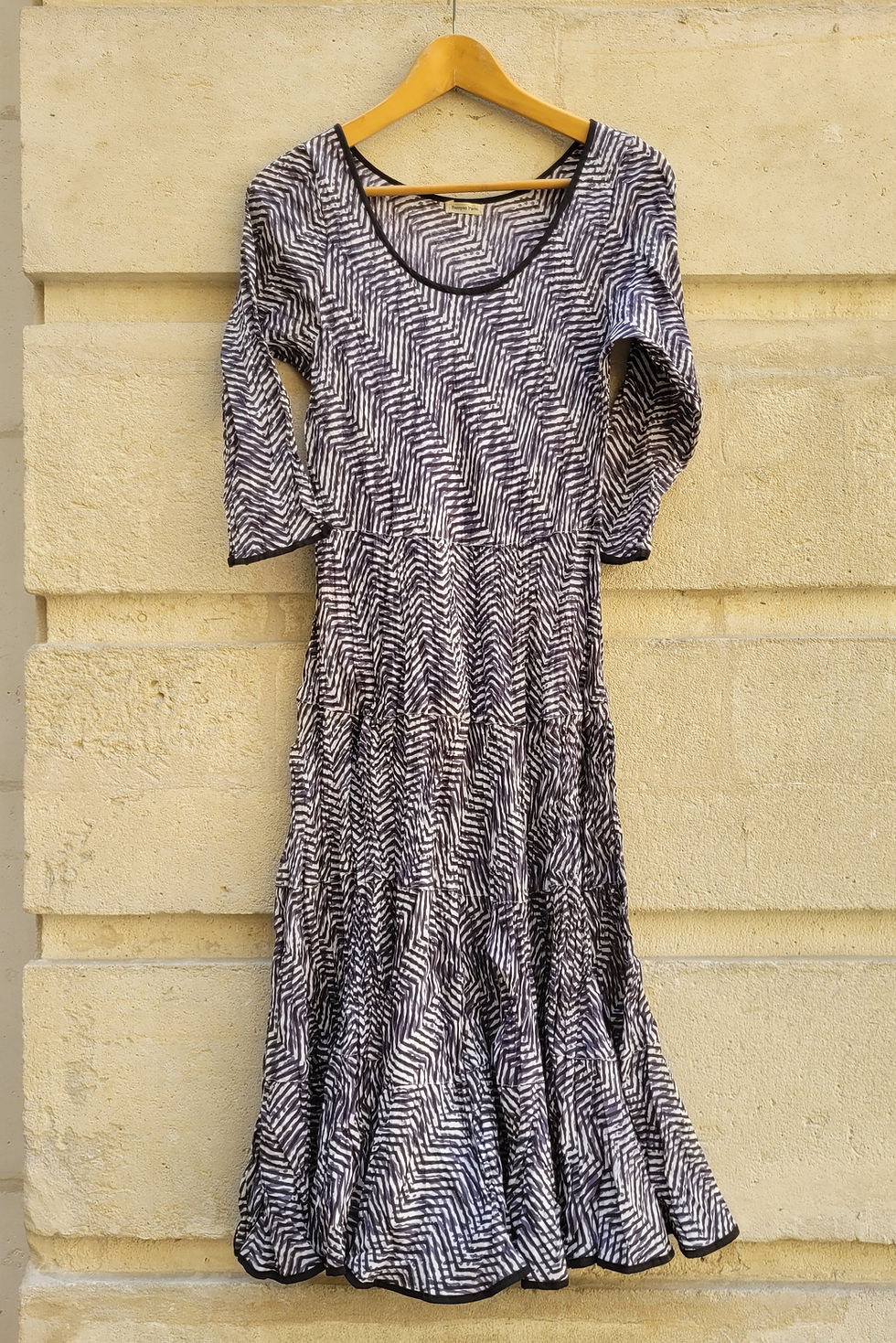 Robe Mary en coton imprimé à la main