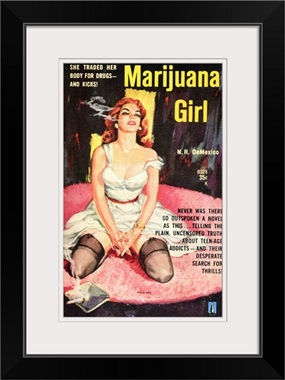 Vintage 1950's Marijuana Girl Novel Advertising Advertisement Poster Re-Print