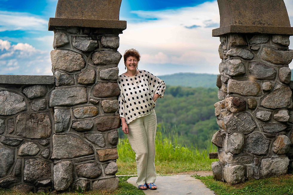 Therese Bimka in an arch in the Hudson Valley