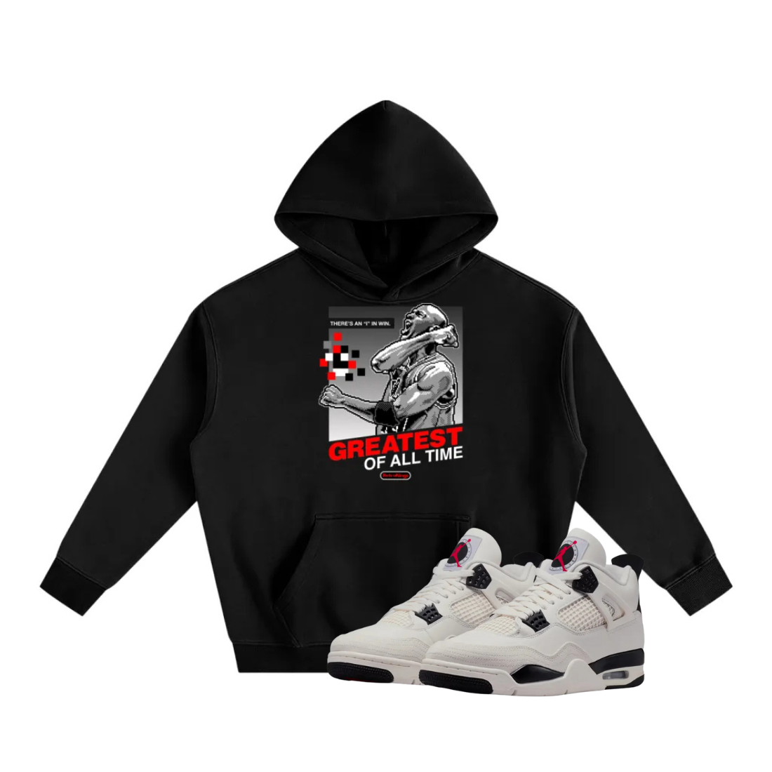 Jordan 4 Flight Club goat black hoodie