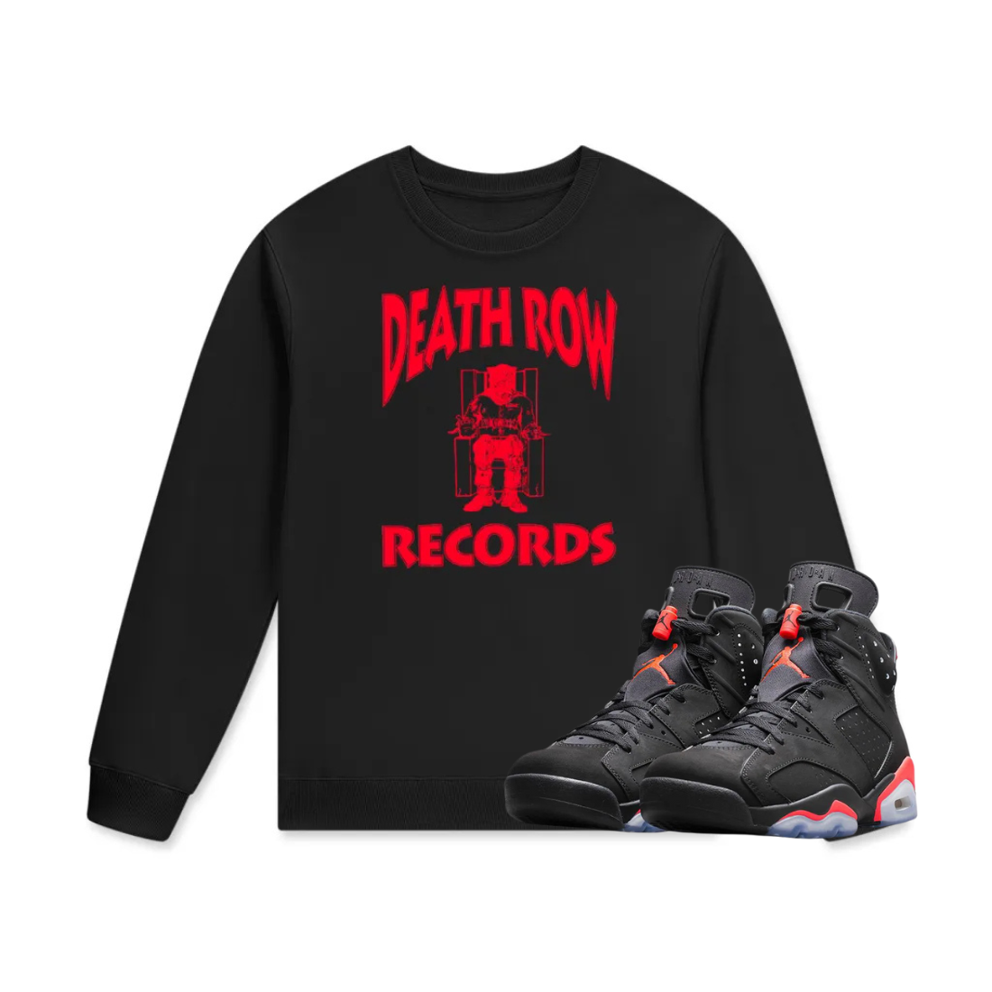Jordan 6 Infrared D.R black crewneck sweater