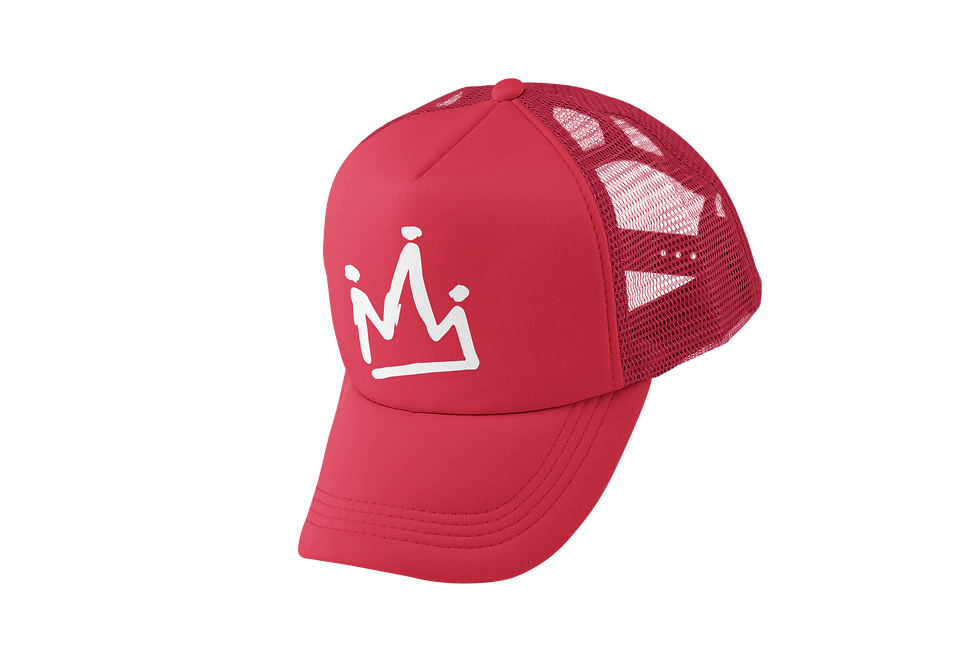 Pink trucker cap with crown logo