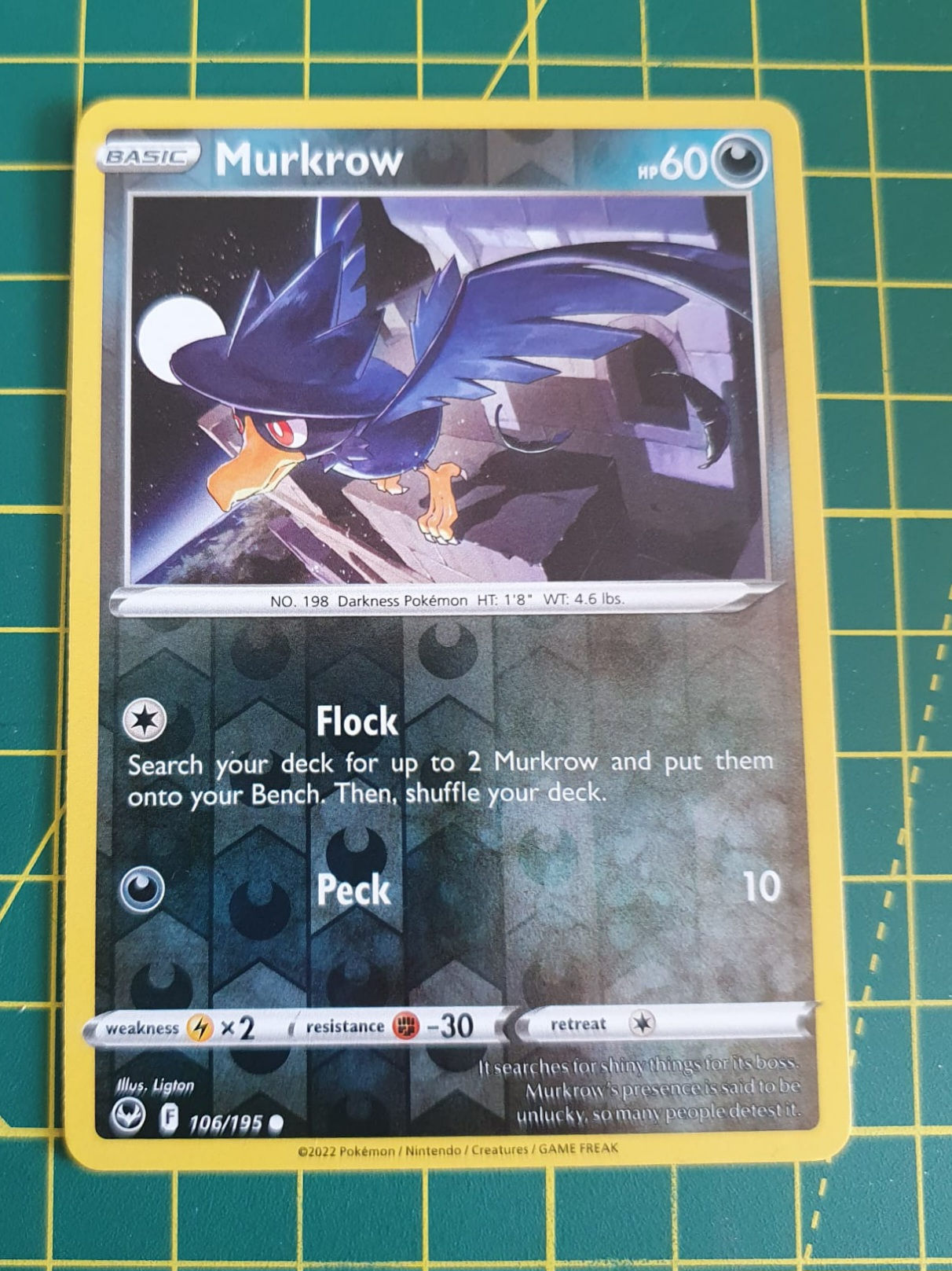 Murkrow Common Reverse Holo Silver Tempest 106/195