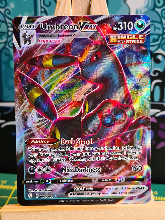 pokemon tcg evolving skies 095 203 umbreon vmax card Rare Rainbow (215/203) PSA 10 Bescards Colorless Retreat Cost Umbreon VMAX 2021 Pokemon Evolving
