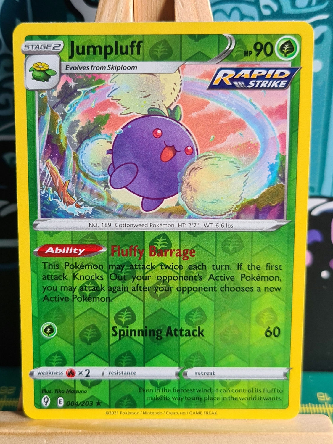 Jumpluff Rare Reverse Holo 4/203- Evolving Skies