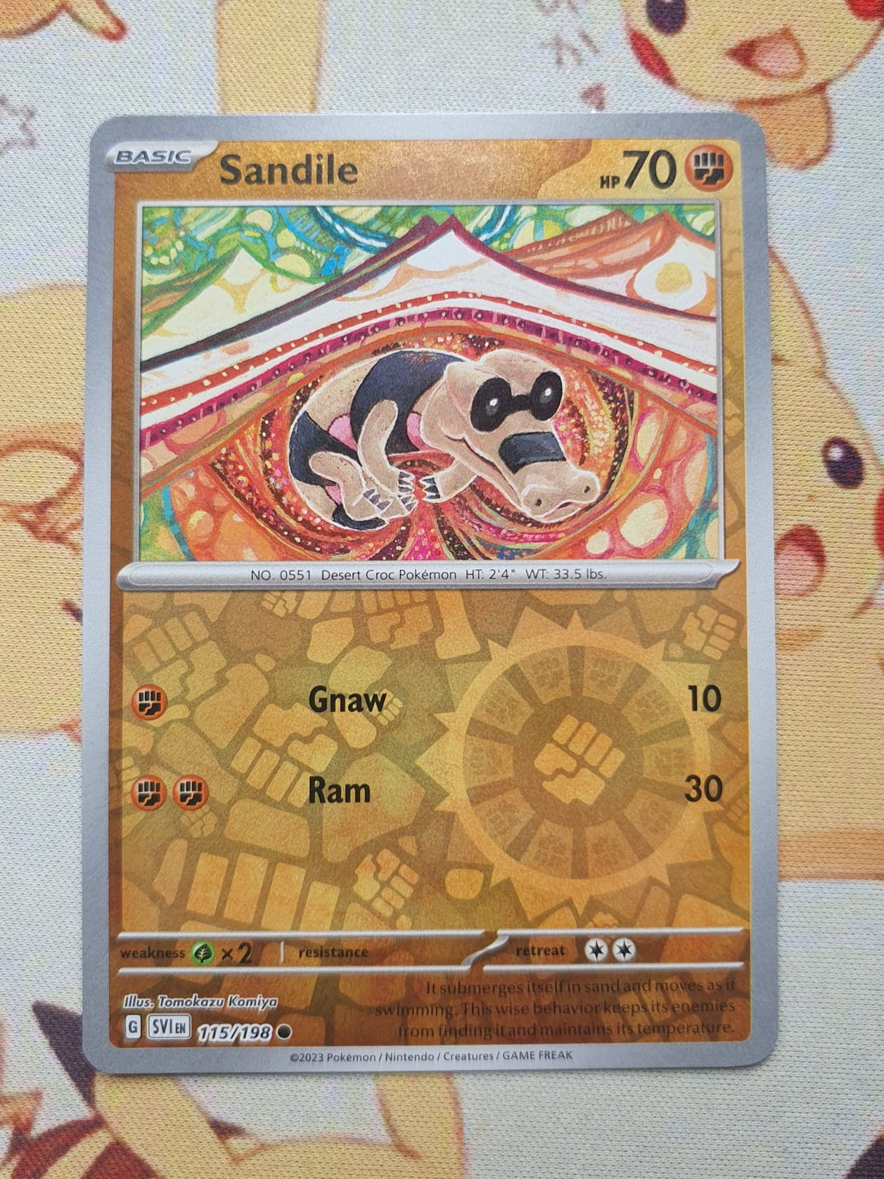 Sandile Common Reverse Holo 115/198 Scarlet and Violet