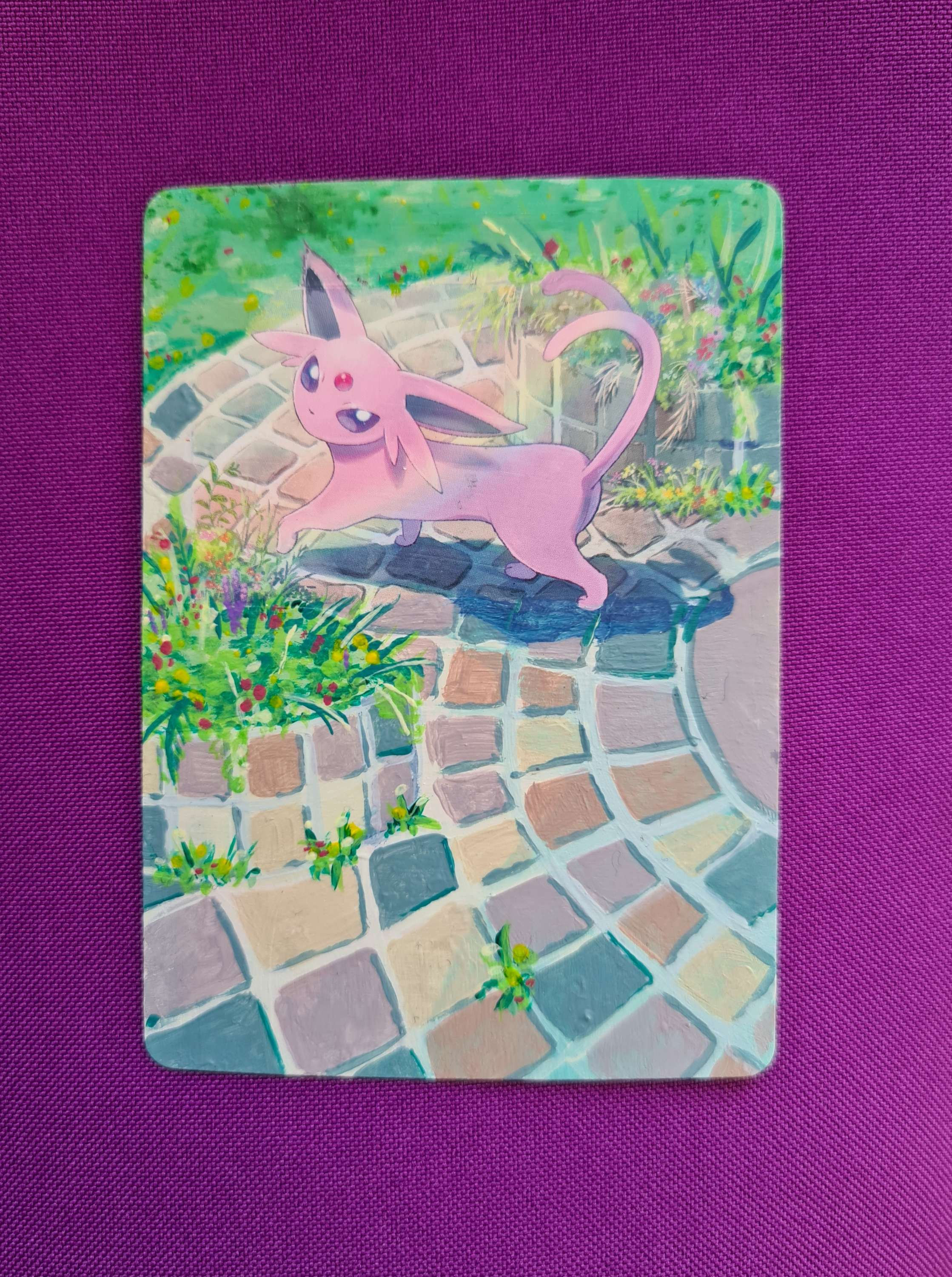 Handpainted Espeon Pokémon Card