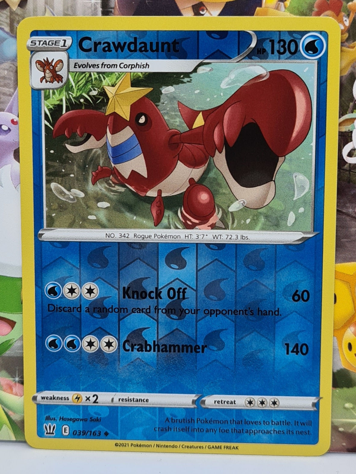 Crawdaunt Uncommon Reverse Holo 39/163 - Battle Styles