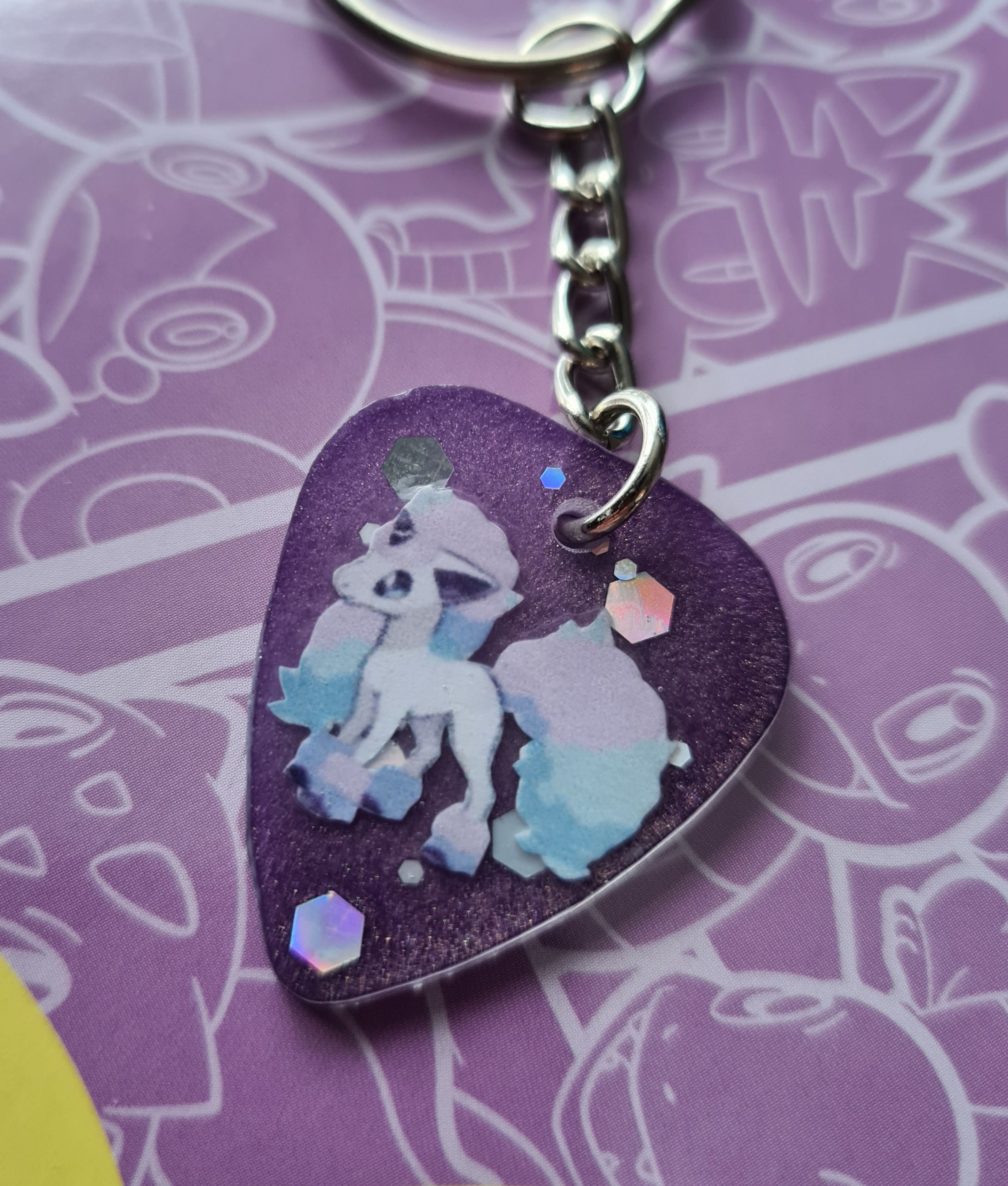Pokemon Plectrum Keychain - Galarian Ponyta