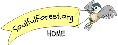 SoulfulForest.org website logo: flying bird and banner