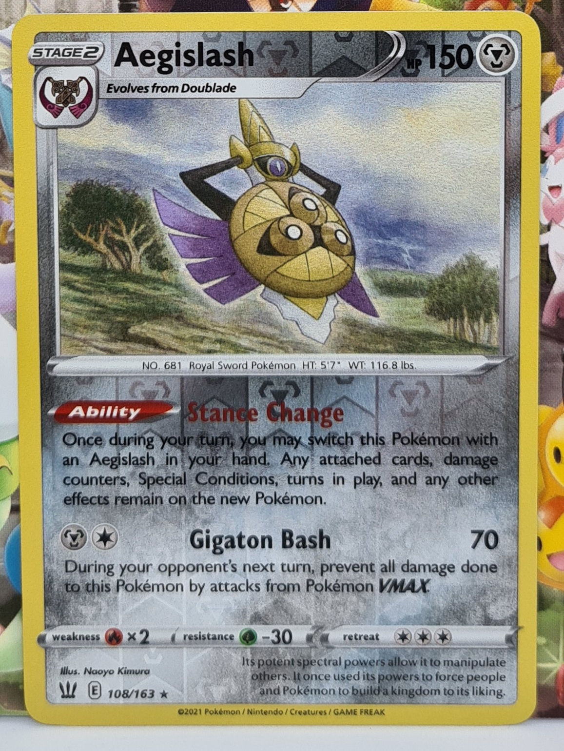 Aegislash Rare Reverse Holo 108/163 - Battle Styles