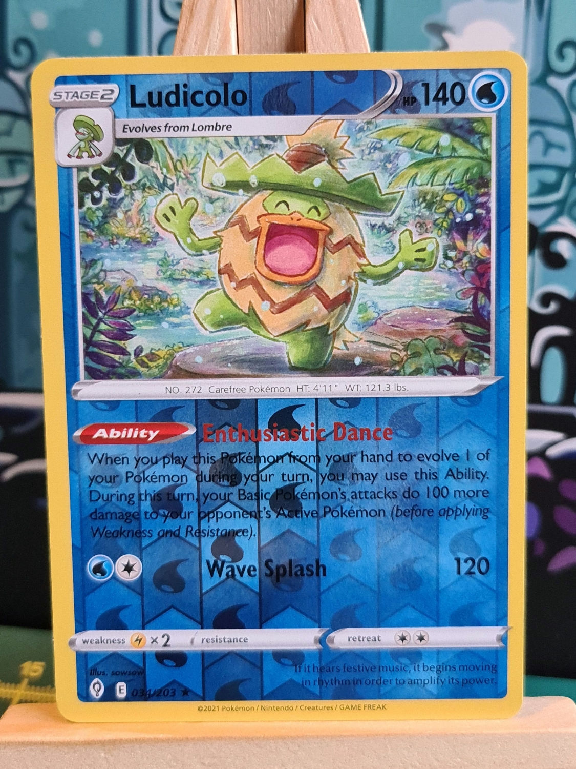 Ludicolo Rare Reverse Holo 34/203- Evolving Skies