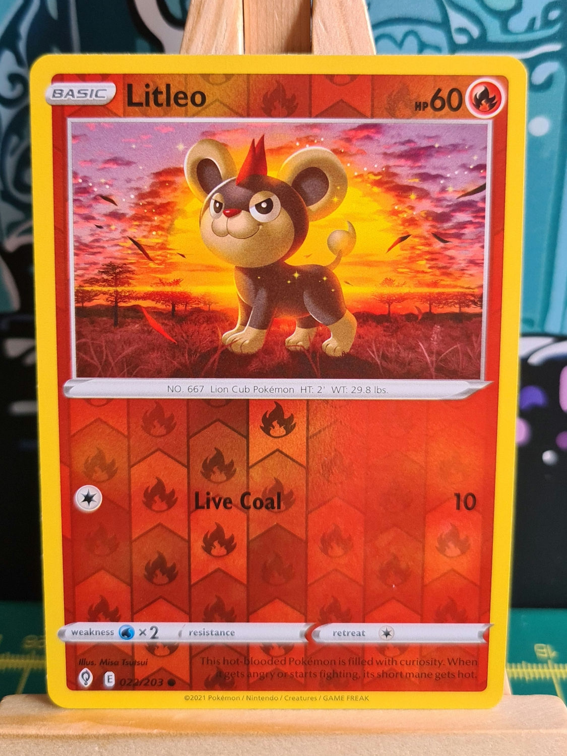 Litleo Common Reverse Holo 22/203- Evolving Skies
