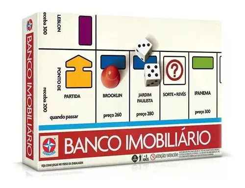 Caixa clássica do jogo de tabuleiro Banco Imobiliário