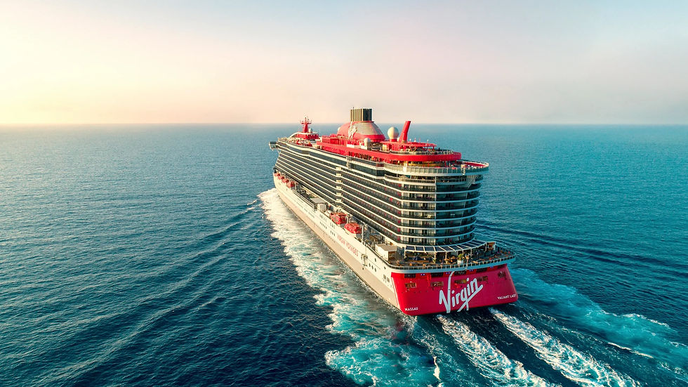 Virgin Voyages Ship on the ocean