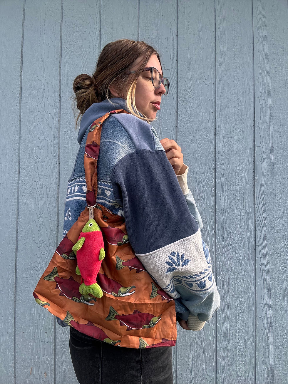 Thumbnail: Salmon keychain with bag