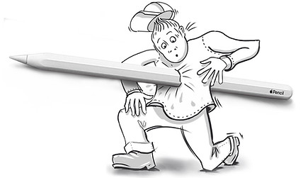 Scewered Apple Pencil.