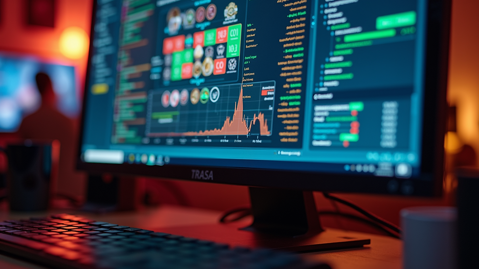 Eye-level view of a computer screen displaying casino game development process