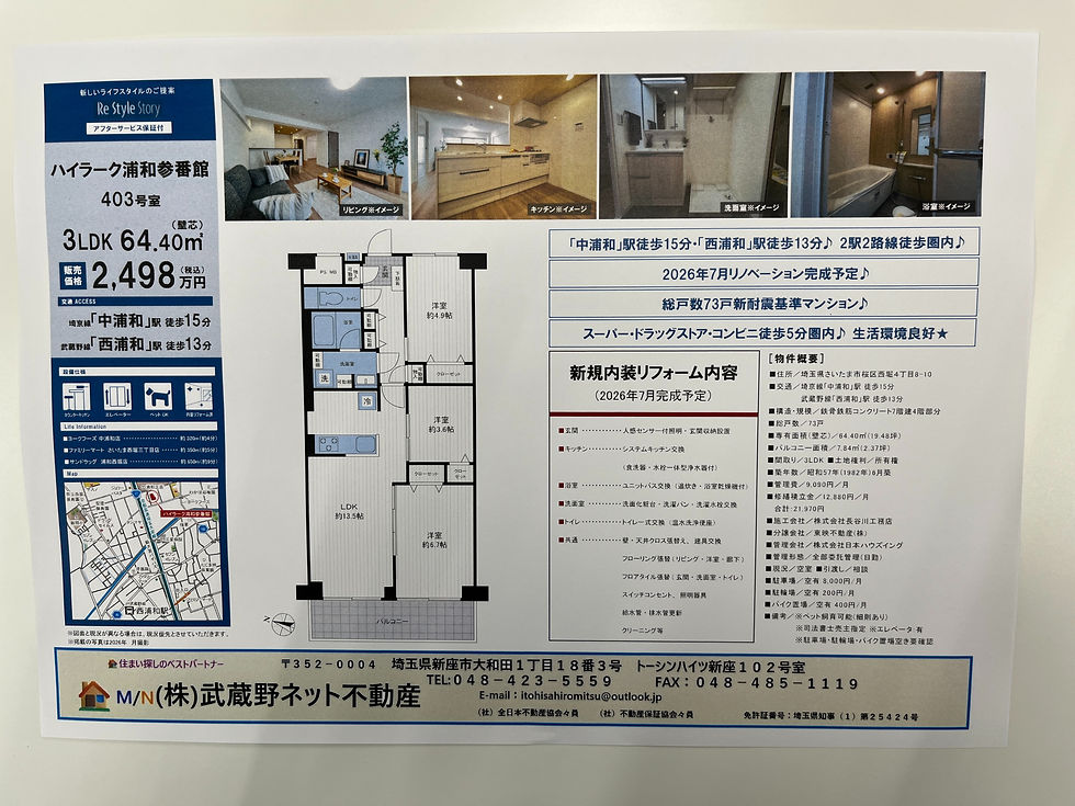 中浦和駅（中古マンション２４９８万円）