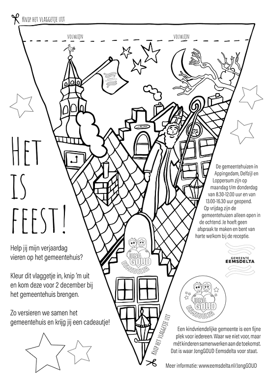 Kleurplaat JongGOUD Eemsdelta Sinterkaas