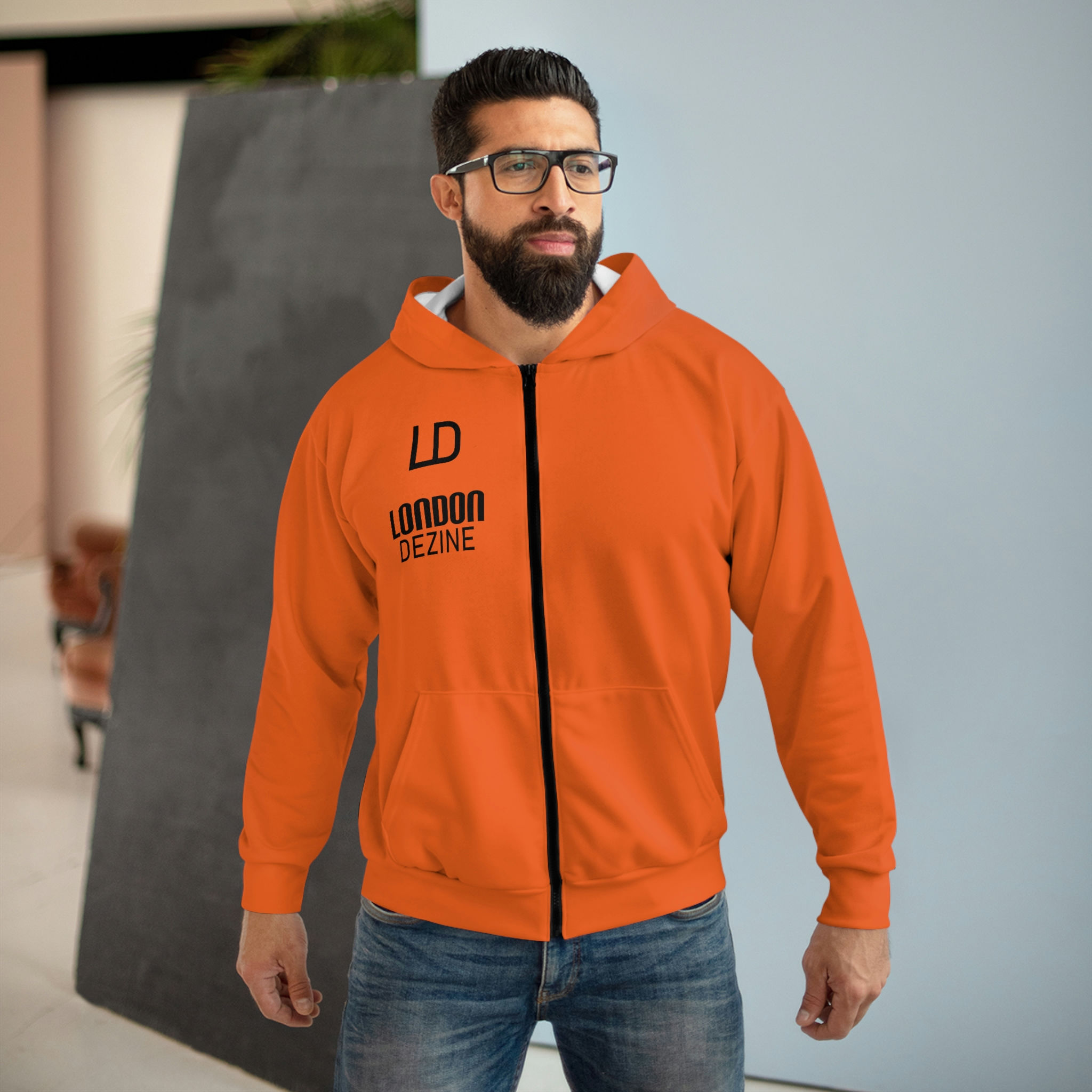 London Dezine AOP Unisex Zip Hoodie