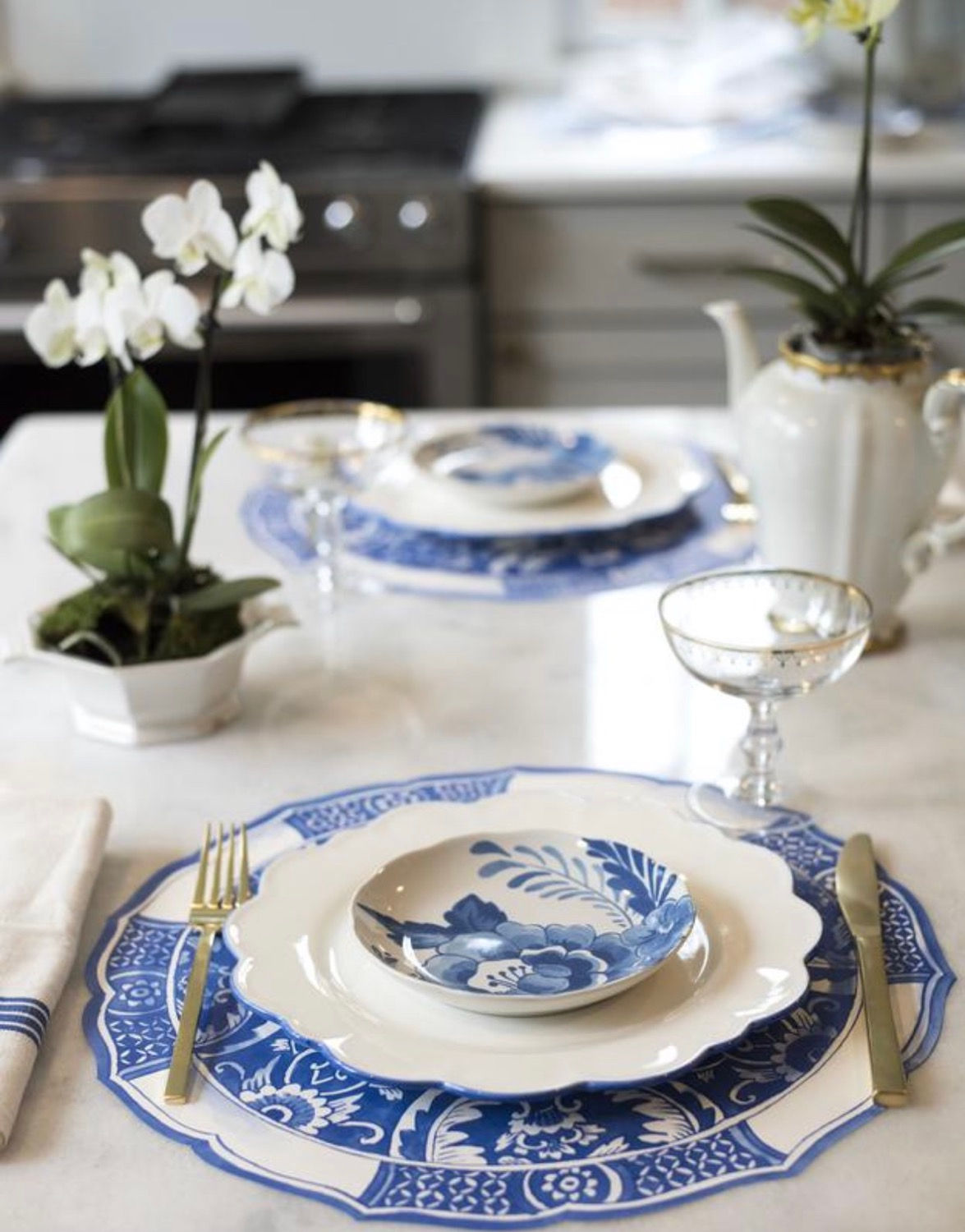 AZUL CHINO TROQUELADO - MANTELES INDIVIDUALES DE PAPEL 