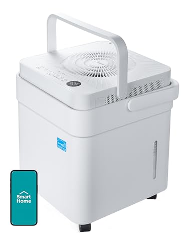 Midea Cube 20 Pint Dehumidifier for Basement, Up to 1,500 Sq. Ft. dehumidifier with drain hose, ENERGY STAR Certificated, Smart Control, Compatible with Alexa, White product image