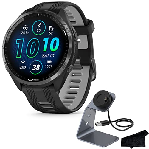 Garmin Forerunner 965 Advanced GPS Multisport Touchscreen Smartwatch, Black | Heart Rate Monitor, Training Stats, On-Device Workouts, Up to 13 Day Battery Life with Signature Series Charging Bundle product image