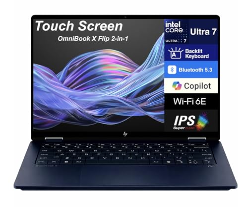 HP OmniBook X Flip (Next Gen Spectre x360) 2-in-1 Copilot+ PC Laptop 14" Touchscreen 2K Display (Intel Ultra 7-256V, 16GB LPDDR5X, 1TB PCIe SSD, Backlit KB, TB 4, WiFi 6E, 5MP IR Webcam, Win 11 Pro) product image