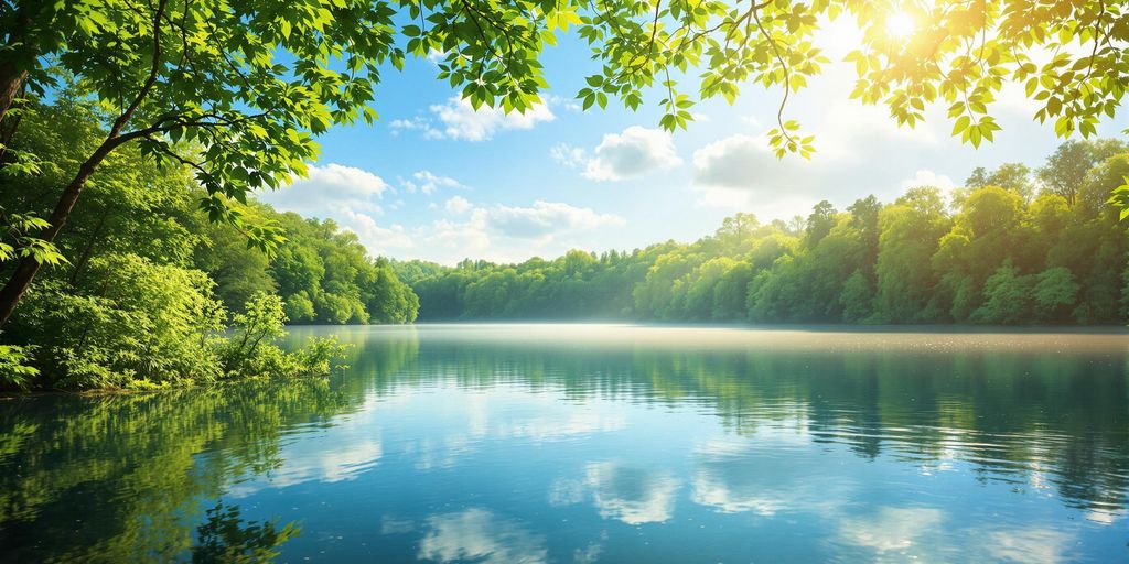 Calm natural scene representing the 432 Hz frequency and well-being