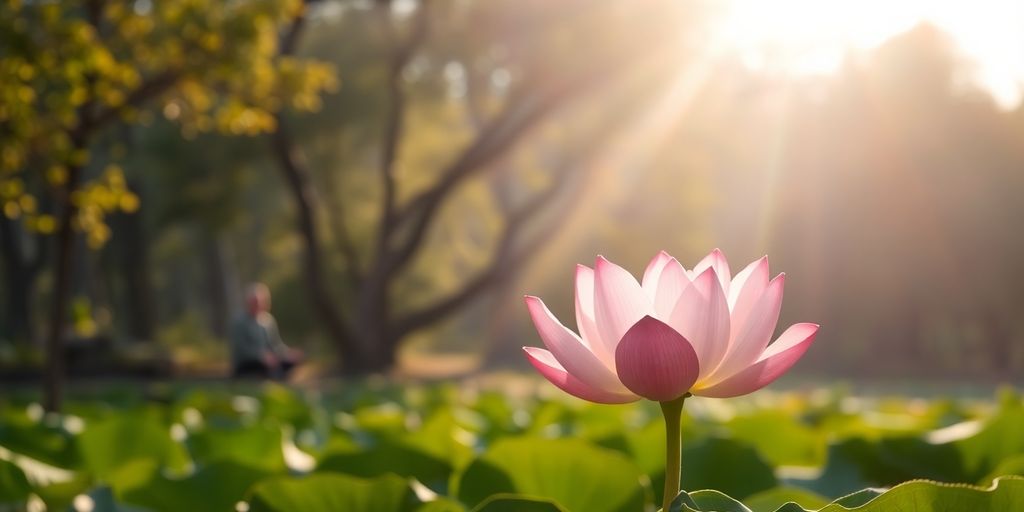 Person chanting Sanskrit healing mantras in a peaceful space