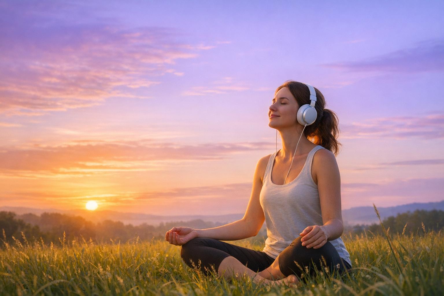 Sound waves representing 528 Hz music and its effect on stress biomarkers