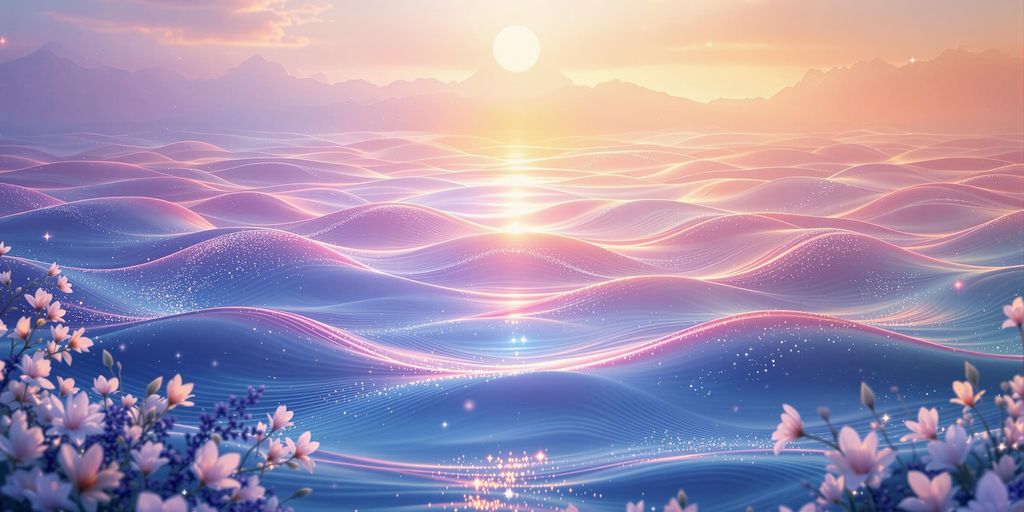 Vibrational frequency chart and energy healing concept illustration