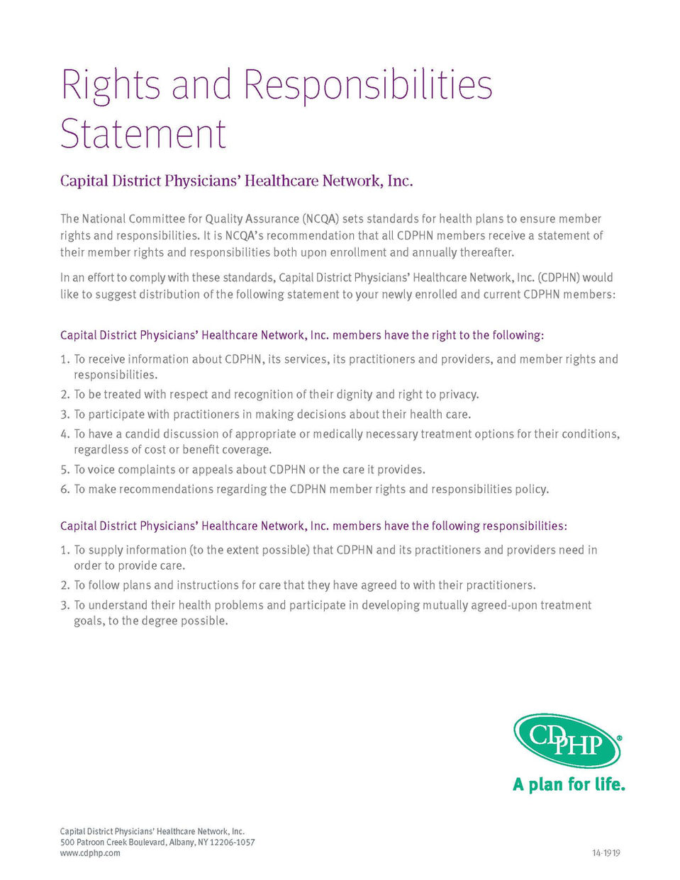 Rights and Responsibilities